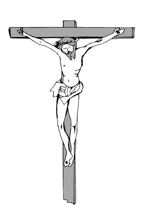 Jesus On The Cross Outline Clip Art Library