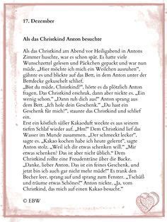 / die 24 fantasievollen geschichten handeln zum beispiel vom kekssüchtigen rentier, von einem nussknacker, der auch gefühle hat oder von einem engel, der vom himmel fiel. Referenz Adventskalender Sprüche Und Geschichten ...