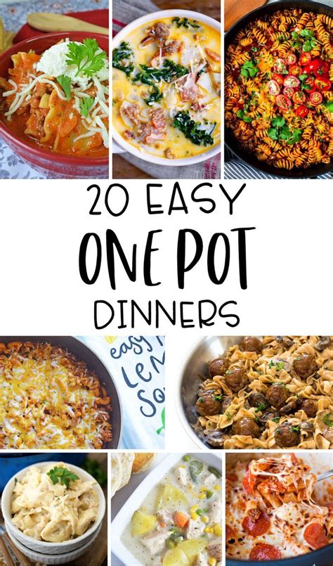 Easy One Pot Dinners One Pot Dinners Easy One Pot Meals Dinner Plan