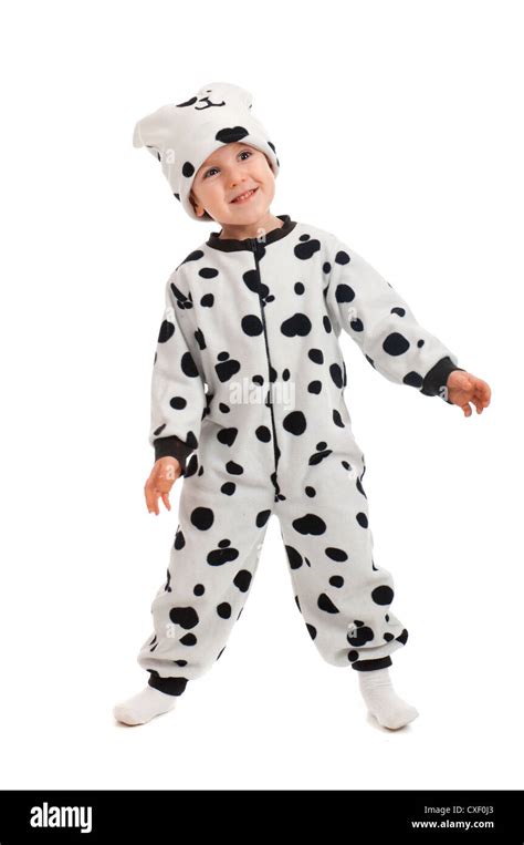 Boy Dressed In Dalmatian Suit Stock Photo Alamy