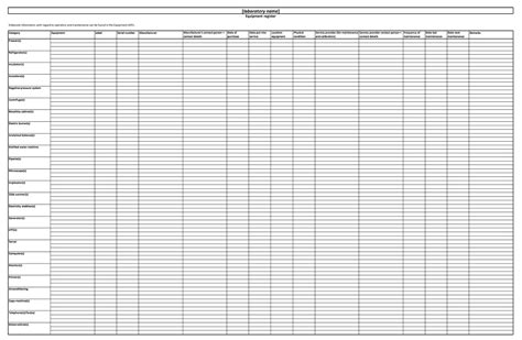 24 Free Lifting Equipment Register Templates Ms Excel Pdf
