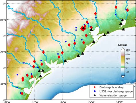 Locations Of River Discharge Boundary Conditions Usgs Streamflow