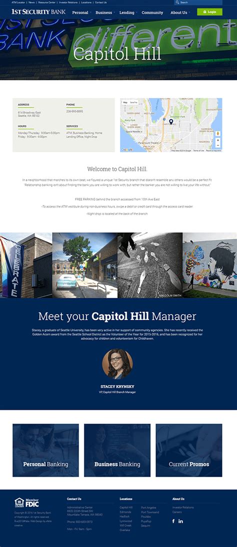 Their friendly employees have reached out we love our local 1st security bank branch. 1st Security Bank : efelle creative, Seattle, WA