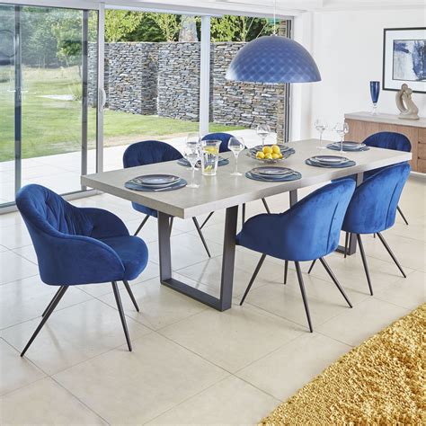 Dining Table With Blue Chairs