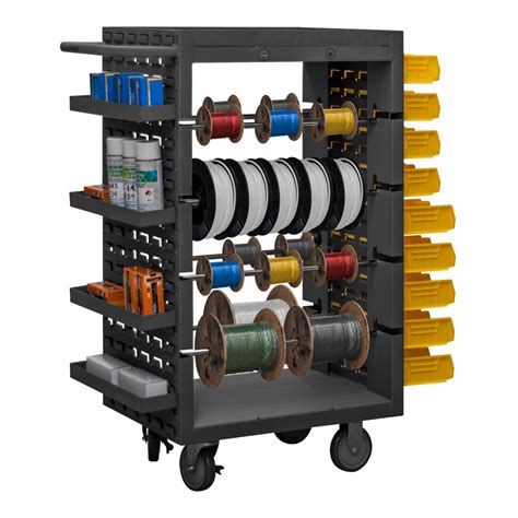Portable Wire Spool Reel Caddy 8 Axle Multi Rack Cable Cart Width