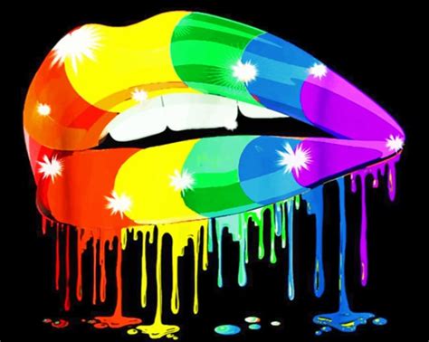Rainbow Lips Colorful Paint By Numbers Painting By Numbers