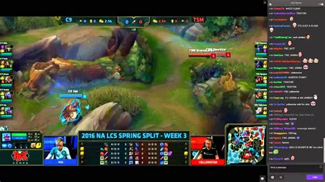 2016 League Of Legends Na Lcs Spring Split W3d1 C9 Vs Tsm With Twitch