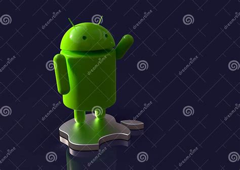 Android Vs Apple Ios Competition Symbol Logo Characters Editorial