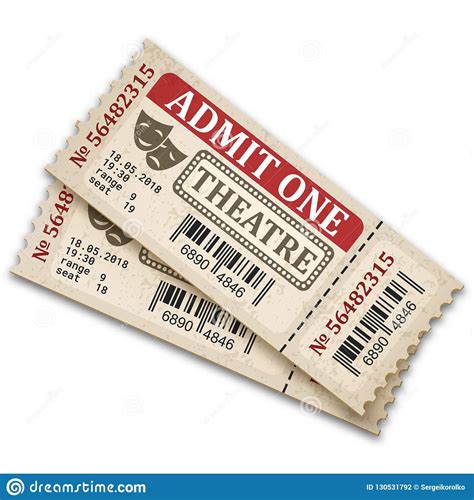 Illustration About Theater Tickets In Retro Style Admission Tickets