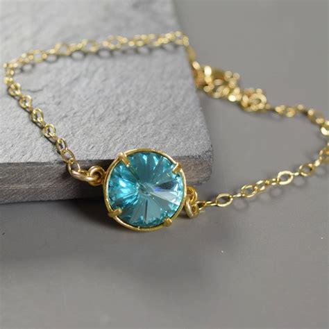 December Birthstone Necklace Gold Mothers Jewelry Turquoise Etsy