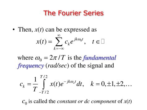 Ppt Chapter 4 The Fourier Series And Fourier Transform Powerpoint