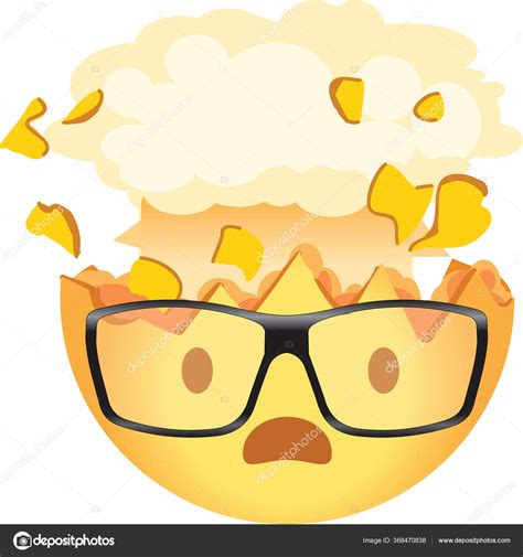 Shocked Emoji Wearing Glasses Exploding Head Nerd Emoticon Yellow Face