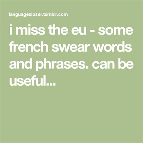 Some French Swear Words And Phrases Can Be Useful Languagesloser