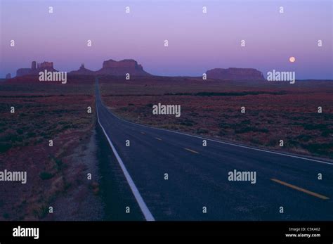 Highway 163 Into Monument Valley At Dawn Stock Photo Alamy