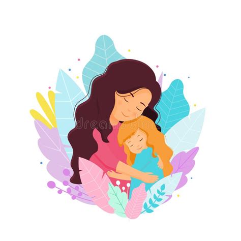 Mothers Day Conceptflat Style Vector Illustrartionmother And