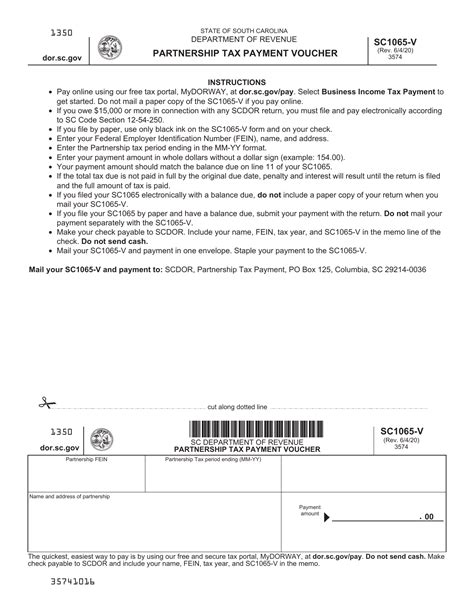 Form Sc1065 V Fill Out Sign Online And Download Printable Pdf South