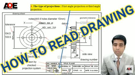 How To Read Mechanical Engineering Drawing Explained In Hindi Youtube