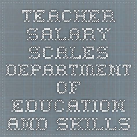 Teacher Salary Scales Department Of Education And Skills Salary