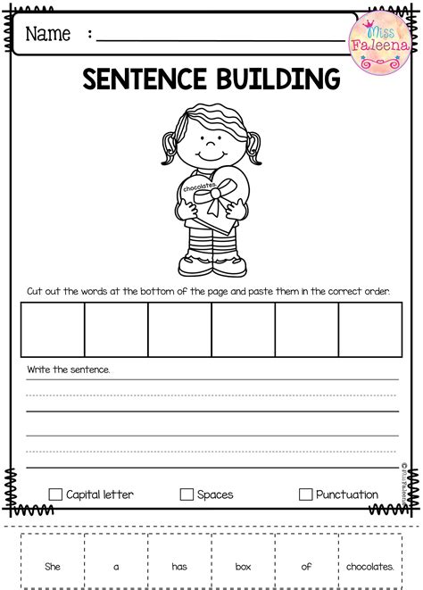 Build A Sentence Worksheets Kindergarten