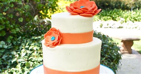Half Baked Co Gorgeous Orange And Teal Wedding Cake