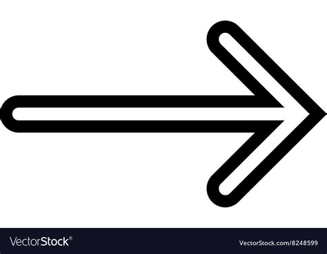 Arrow Right Outline Icon Royalty Free Vector Image
