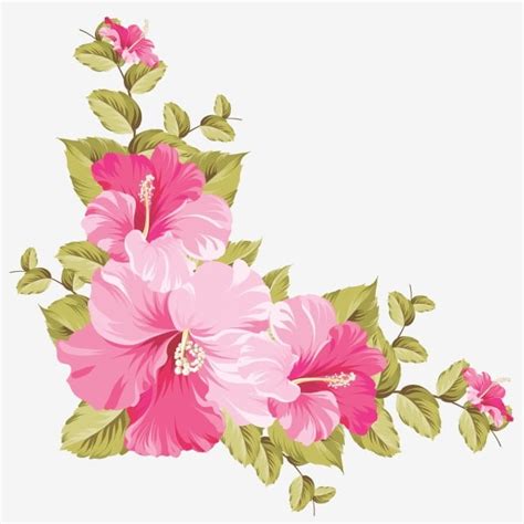 Pink Flower Frame Png Dibujos Flores Rosa Wattercolor Png Y Vector