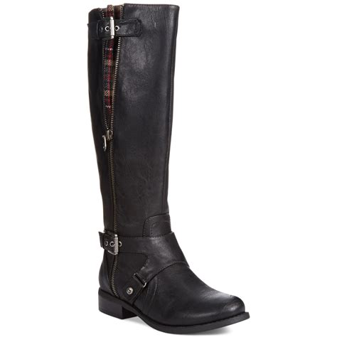 G By Guess Womens Hertle Tall Shaft Riding Boots In Black Lyst
