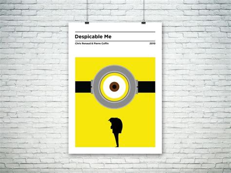 Despicable Me Inspired Minimalist Movie Poster Wall Art Etsy