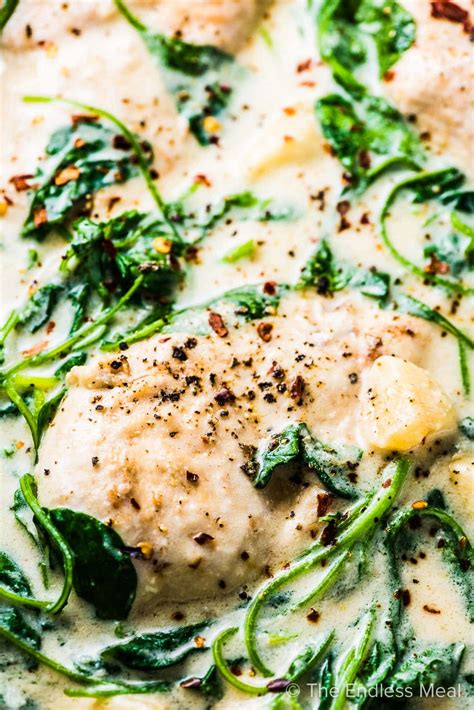 Creamy Garlic Chicken With Spinach Healthy Recipe The Endless Meal®