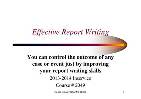 Effective Report Writing Ppt