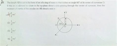 The Length Ab Is In The Form Of Arc Of A Ring Of Mass M That Makes An Angle 60° Its Centre Of