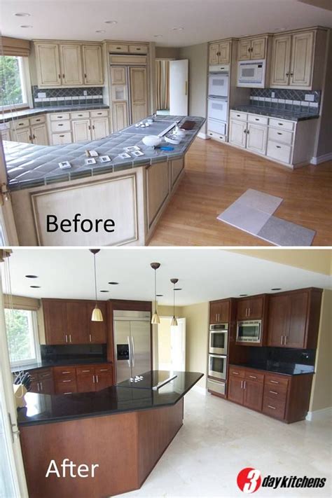 Kitchen cabinet refacing is what gives your kitchen a surface, almost cosmetic, upgrade. Before and After kitchen cabinet refacing, Newport Beach ...
