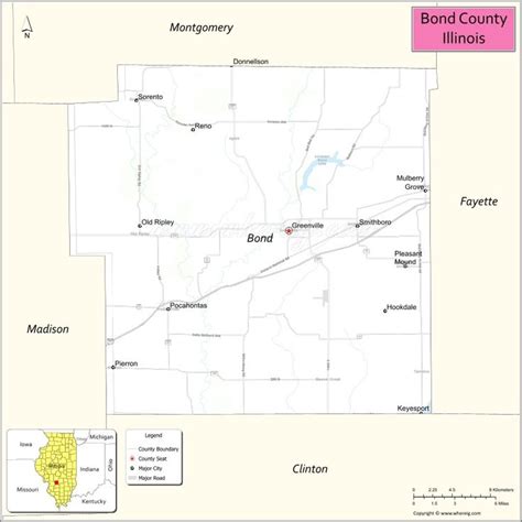 Map Of Bond County Map Illinois Where Is Located Cities Population