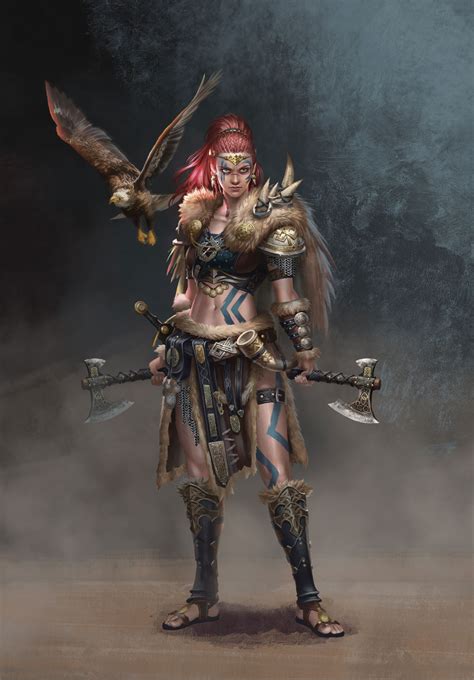 Artstation Tian Dm Warrior Woman Fantasy Female