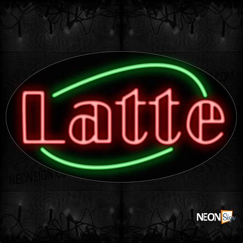 Double Stroke Latte And Green Arc Border Neon Sign