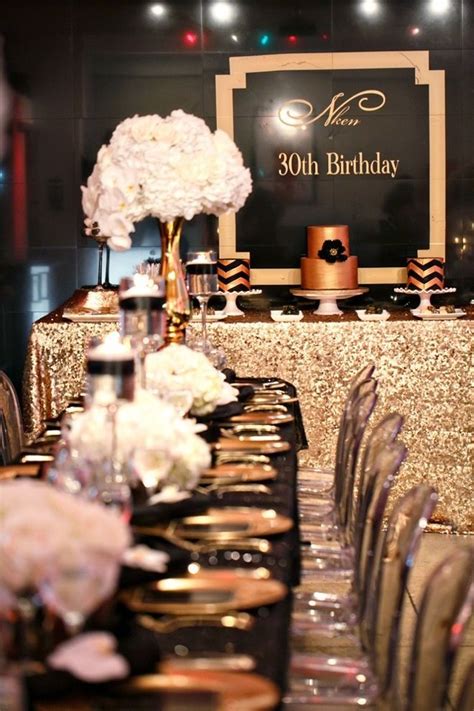 Black And Gold Party Inspiration Perfete 30th Birthday Parties