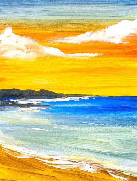 Aprende A Pintar Un Paisaje De Playa Con Acrilicos Sin Dibujar