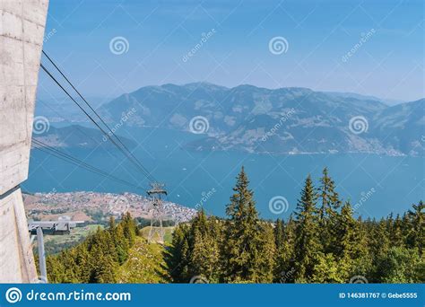 Beautiful Summer Panoramic View Of The Swiss Alps Lake