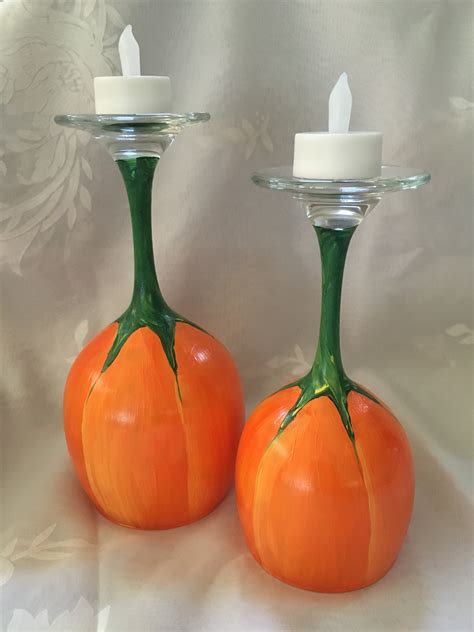 Pumpkin Candle Holders Pinots Palette Painting