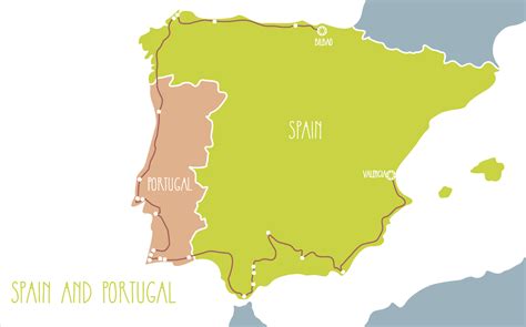 Portugal Spanje Kaart Kaart