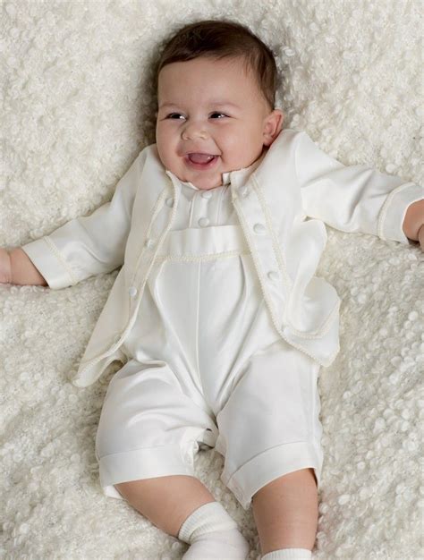 Baby Boys Ivory Christening Romper Suit Zakariyah Baby Boy