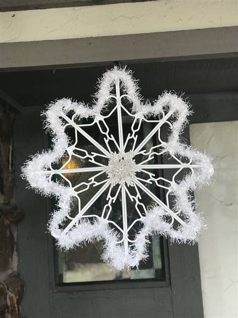 Hanger Snowflake Christmas Decorations Holiday Diy Snowflake Wreath