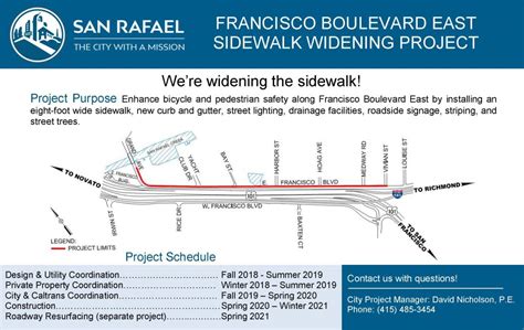 Francisco Boulevard East Sidewalk Improvements San Rafael