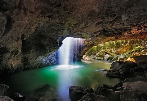 Water Cave Natural Bridge Springbrook Australia Landscape Natural Cave