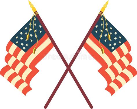 Two American Flags Stock Vector Illustration Of Fourth 92097888
