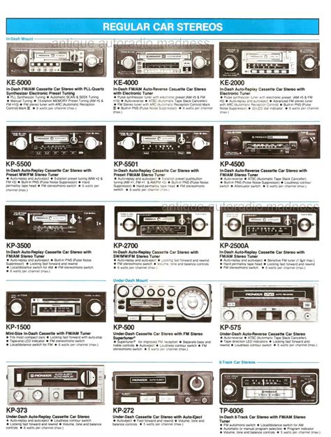 Autoradios Pioneer 1980 Vintage Pioneer Car Stereo Models 1980