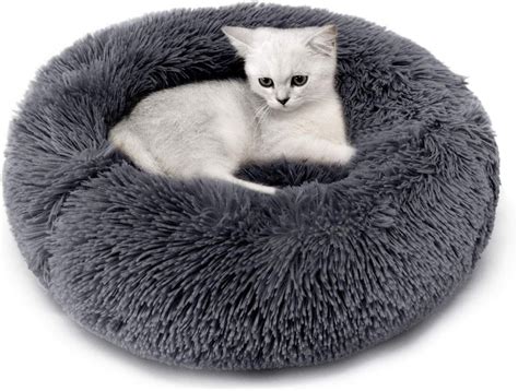 Cat Beds For Indoor Cats Round Soft Cushion Machine Washable Anti Slip