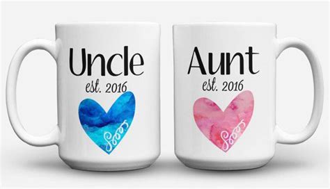 New Aunt Mug New Uncle Mug Aunt Est Mug Uncle By Southernmademugs New