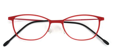 pridgen rectangle cat eyeglasses in red sllac