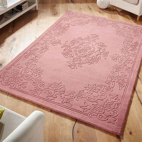 Imperial Rugs In Rose Pink Free Uk Delivery Plain Rugs Traditional